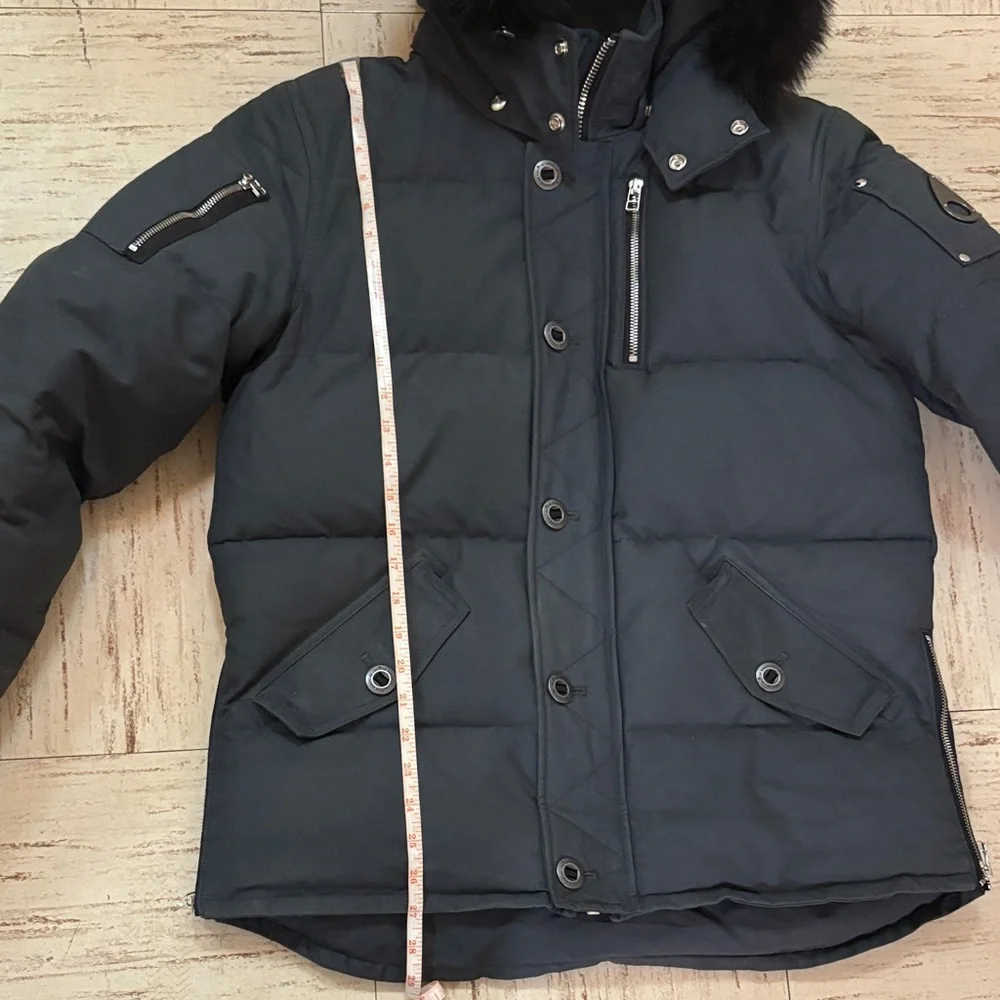 MOOSE KNUCKLES Original Shearling Men's Black Puffer Jacket with Fur Hood Size M - Picture 15 of 16